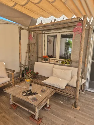 Conjunto de muebles de jardín de bambú