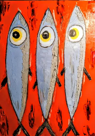 Cuadro Arte Peces Abstractos