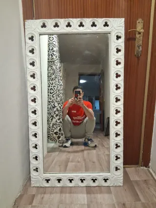 Espejo Marco Madera Blanco