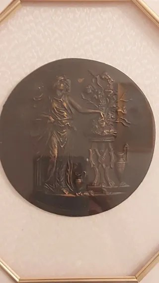 Cuadro Octogonal Marco Madera y Metal