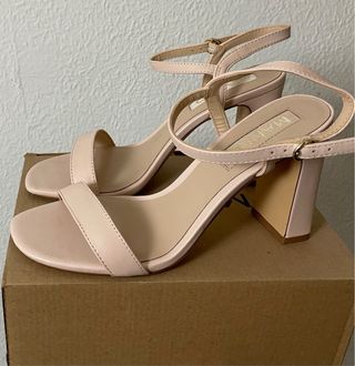 Sandalias Mango Tacón Rosa Talla 38