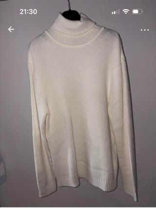 Jersey cuello vuelto blanco