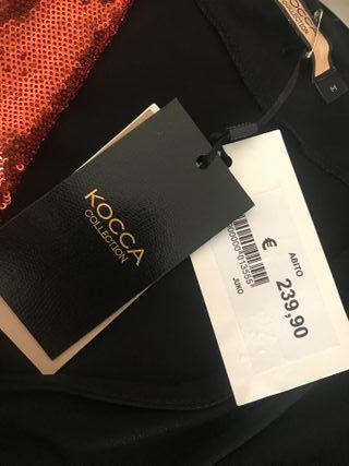 Abito Kocca paillettes arancioni e nero TG M