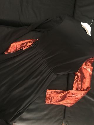 Abito Kocca paillettes arancioni e nero TG M