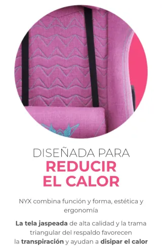 Silla Gaming Valk NYX Rosa Tela