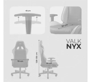 Silla Gaming Valk NYX Rosa Tela