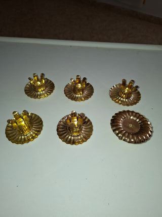 Lote 6 palmatorias doradas metal