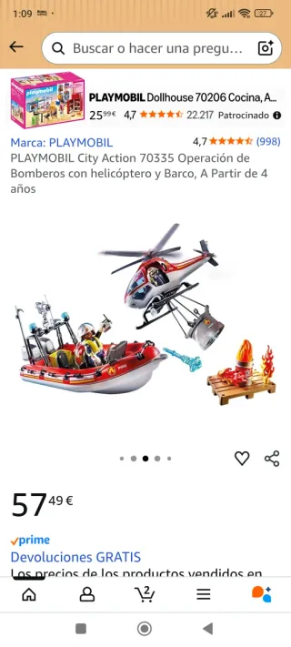 Playmobil C.A. 70335 Bomberos y 5398 coche aeropue