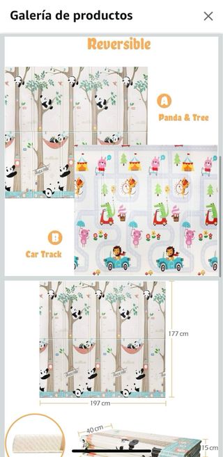 Alfombra infantil panda fácil de limpiar