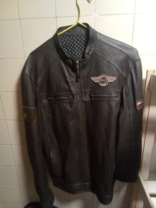 Chaqueta Cuero Aviación Original Marrón