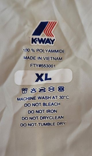 K-Way impermeabile bianco da uomo