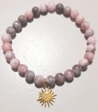Pulsera Piedra Rodonita Sol