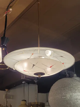 Ciondolo in ottone e vetro anni'50 Fontana Arte