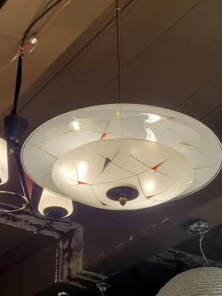 Ciondolo in ottone e vetro anni'50 Fontana Arte