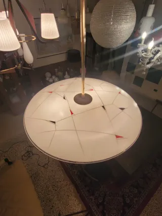 Ciondolo in ottone e vetro anni'50 Fontana Arte