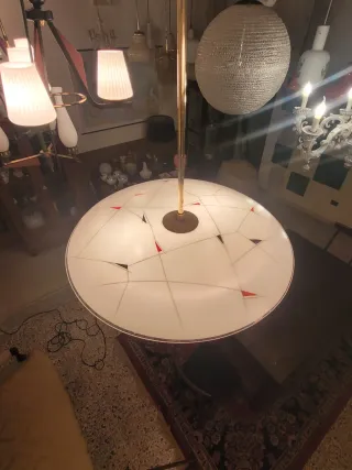 Ciondolo in ottone e vetro anni'50 Fontana Arte