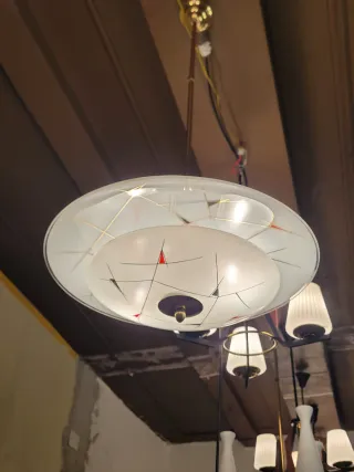 Ciondolo in ottone e vetro anni'50 Fontana Arte