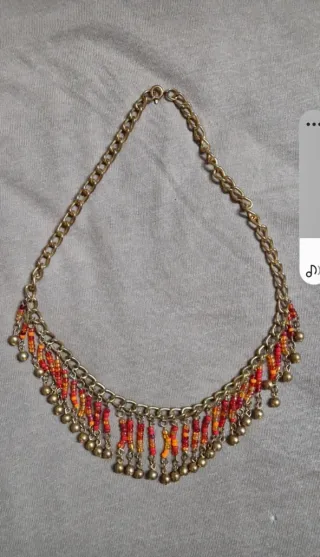 Collana donna con perline rosse