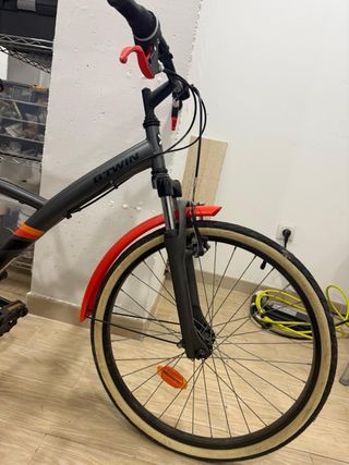 Bicicleta B'TWIN Gris/Naranja 6 velocidades