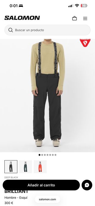 Pantalones de esquí/snowSalomon Talla M Azul/Negro