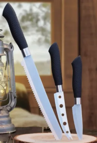 Set Coltelli Cucina Nero Argento