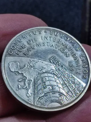 Moneda Plata 925 Columbus-Europa ISS