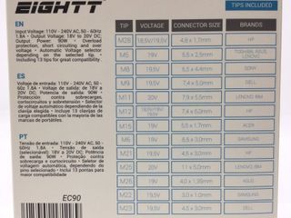 cargador portatil eightt ec90 cargador universal automatico 90w 13 conectores