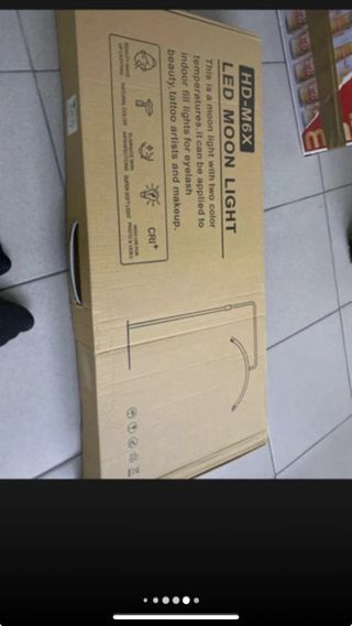 Ring Light Meia Lua Preta Nova Em Caixa