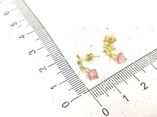 pendientes oro 18k con piedra con circonita