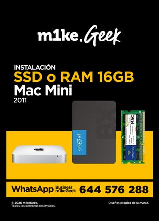 Ampliación SSD o RAM Mac Mini
