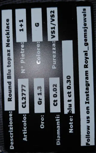 Collar y colgante oro 18k diamante y topacio