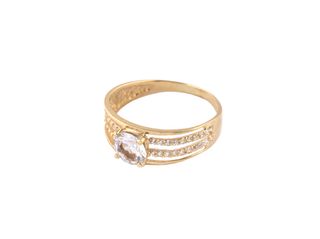 anillo oro 18k con piedra con circonita