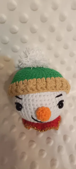 Adorno Navideño Muñeco Nieve Tejido