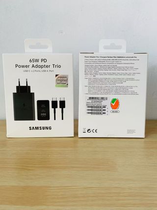 Cargador Samsung 65W PD Adaptador Trio + Cable