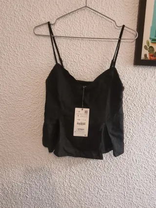 Top Zara Negro Talla 26 Nuevo