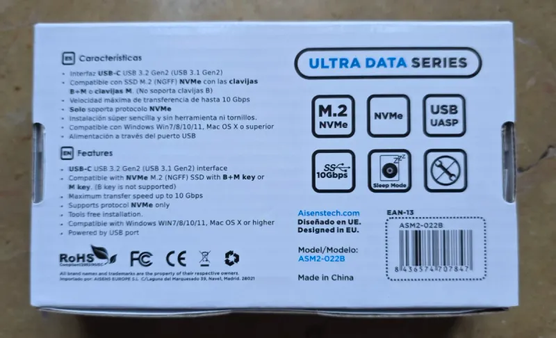 Caja Externa M.2 NVMe AISENS ASM2-022B afbeelding 5
