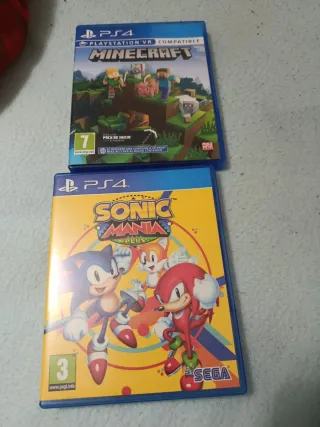 Videojuegos PS4 Minecraft y Sonic Mania Plus