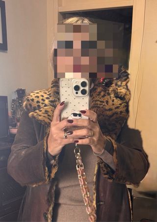 Abrigo Largo Piel Leopardo Reversible