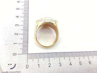 sello oro 18k con piedra con circonita