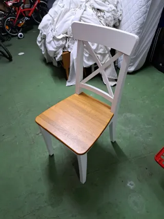 Silla Ikea Ingolf Blanca y Madera