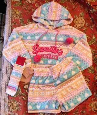 Set pijama invierno estampado mujer, peludito.