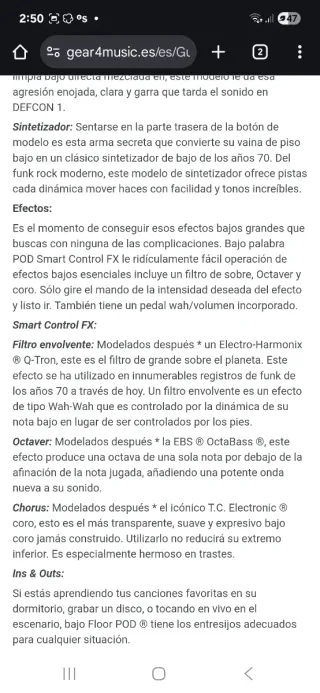 Pedalera Line 6 Bass Floor Pod