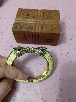 Bracciale vintage giraffa smalto oro giallo