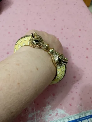 Bracciale vintage giraffa smalto oro giallo