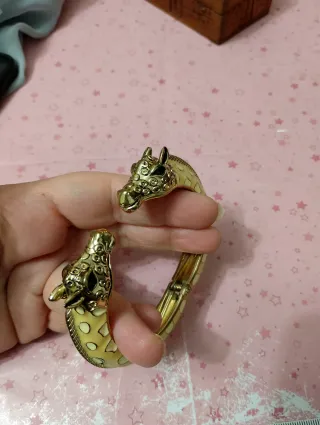 Bracciale vintage giraffa smalto oro giallo