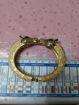 Bracciale vintage giraffa smalto oro giallo
