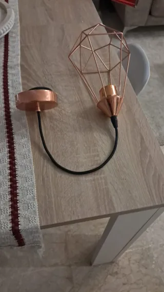 Lámpara colgante cobre diseño geométrico