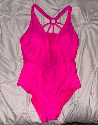 Bañador rosa con detalles