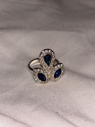 Anillo Plata Piedras Azules
