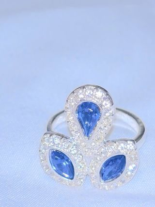 Anillo Plata Piedras Azules